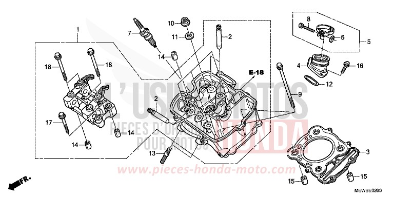 FRONT CYLINDER HEAD for Deauville ABS PEARL CONCOURS BLACK (NHA65) from 2011